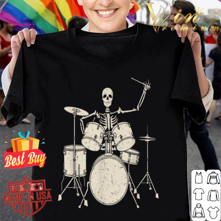 Halloween Skeleton Playing Drum Cute Funny Drums Gift shirt