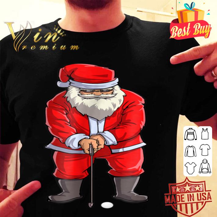 Golf Santa T Shirt Golfer Christmas Club Hat Ball Sport Gift