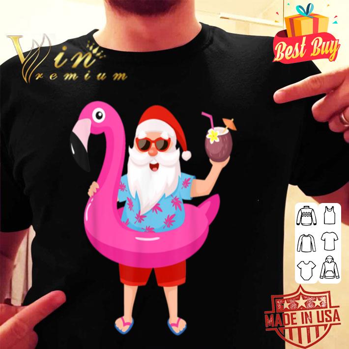 Christmas in July Santa Hawaiian Unicorn Swim Summer Gift T-Shirt