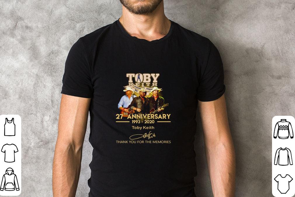 Funny Toby Keith 27th anniversary 1993 2020 thank you for the memories shirt