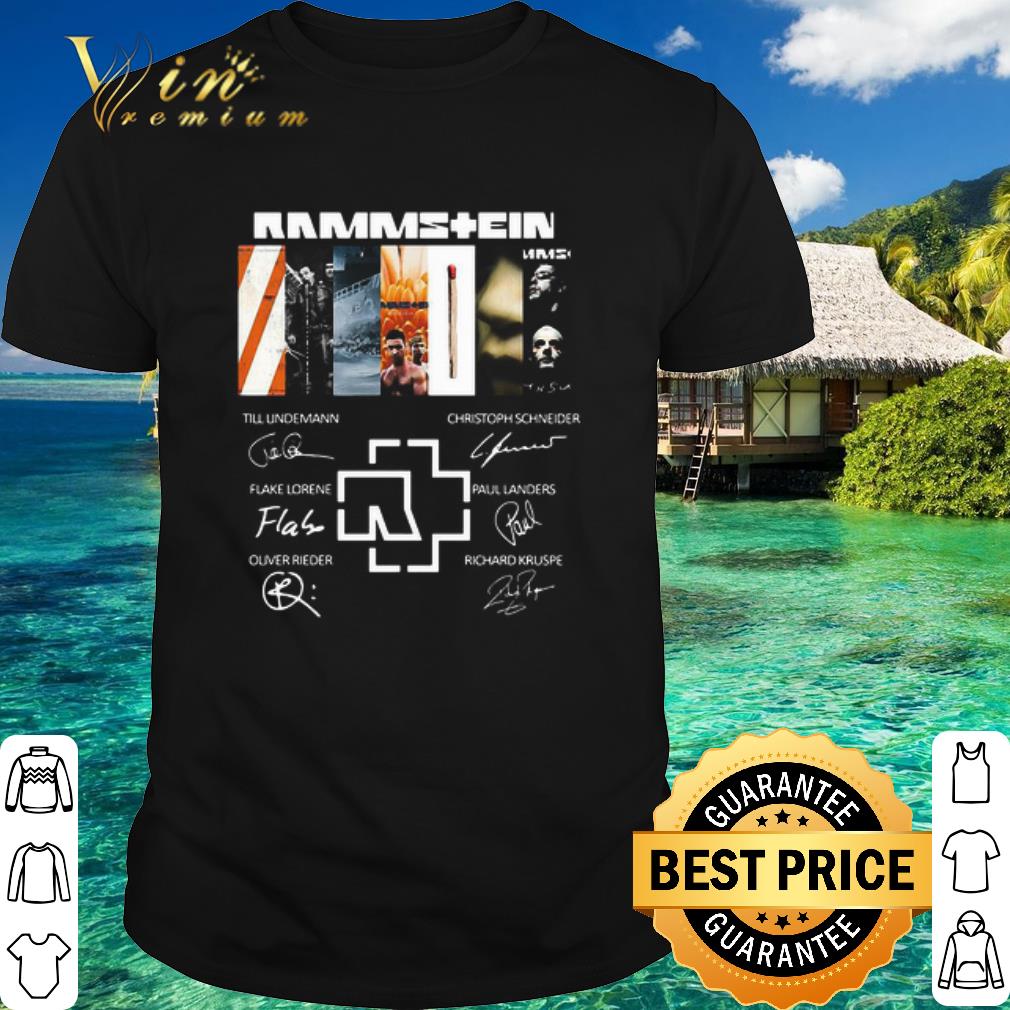 Nice Rammstein band members signatures shirt