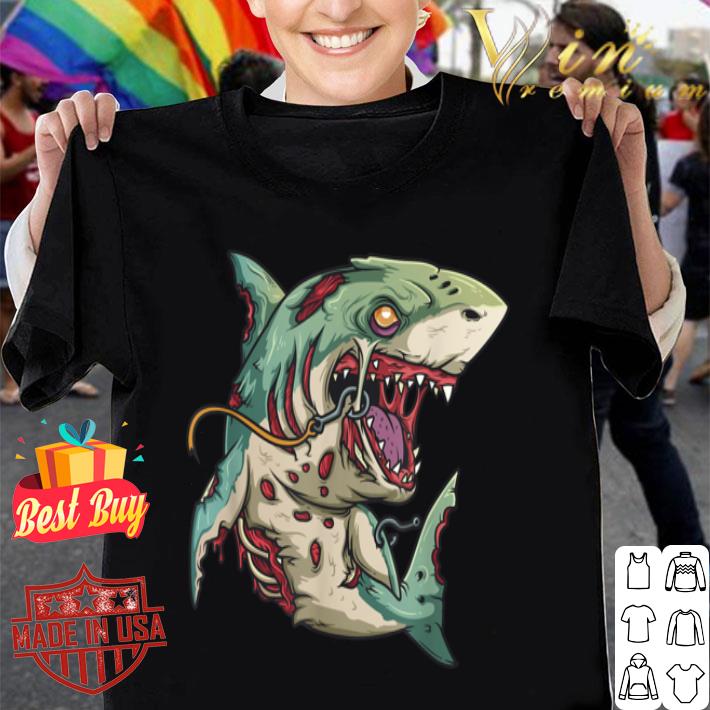 Zombie Shark Halloween Party Outfit Gift For Surfers Kids shirt