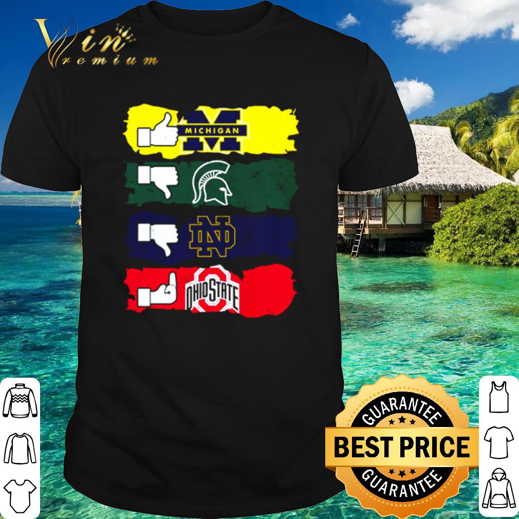 Top Like Michigan Wolverines Spartans Dislike Notre Dame Ohio State shirt