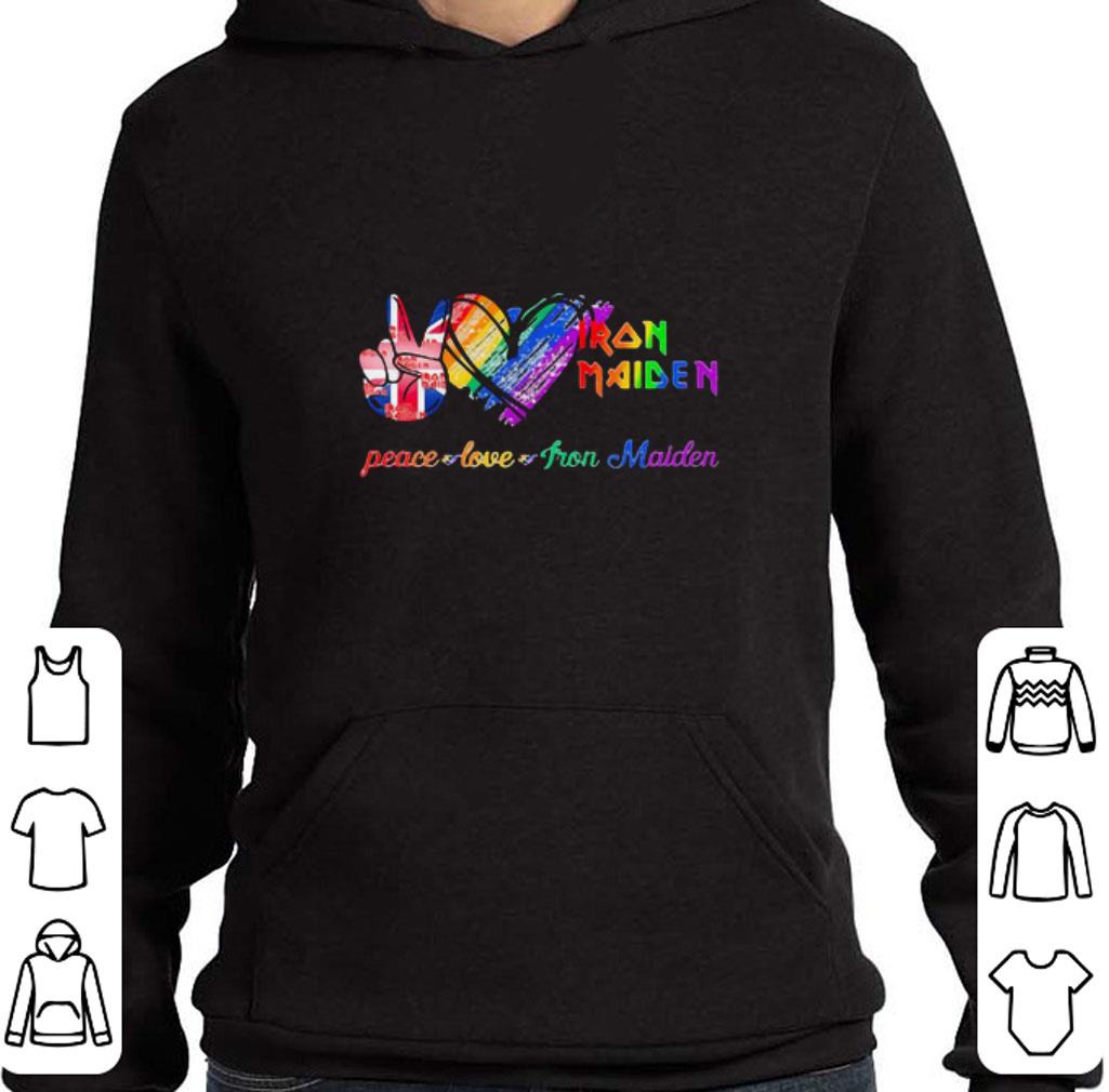 87a99be2 awesome lgbt peace love iron maiden shirt 4 - Awesome Lgbt peace love iron maiden shirt