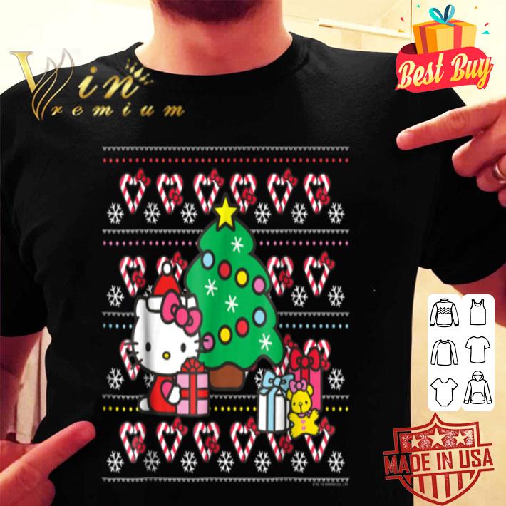 Hello Kitty Candy Cane Christmas Sweater Tee Shirt