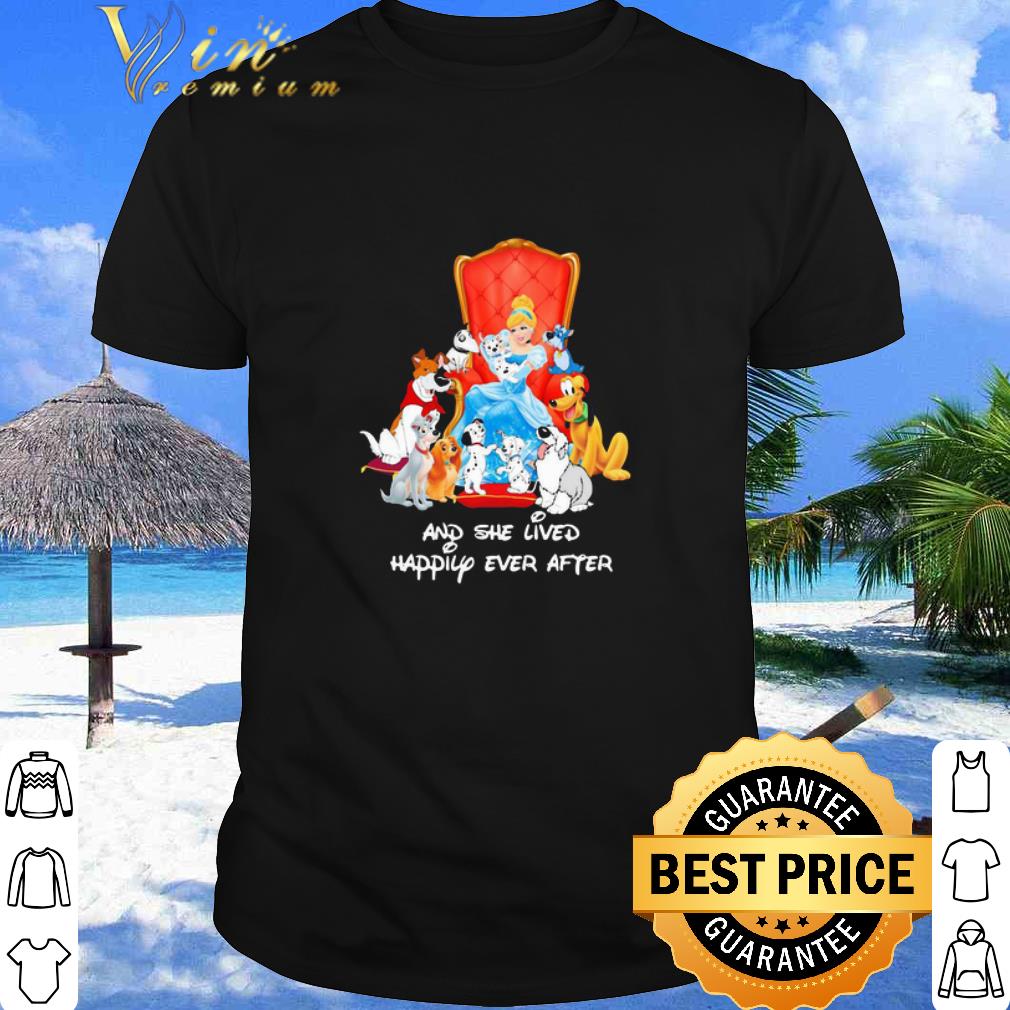 Cool Disney Cinderella Lady And The Tramp And She Lived Happily Ever After shirt