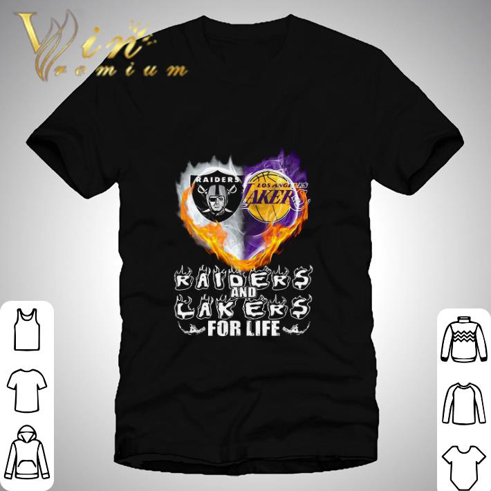 Los Angeles Raiders And Los Angeles Lakers For Life Heart shirt