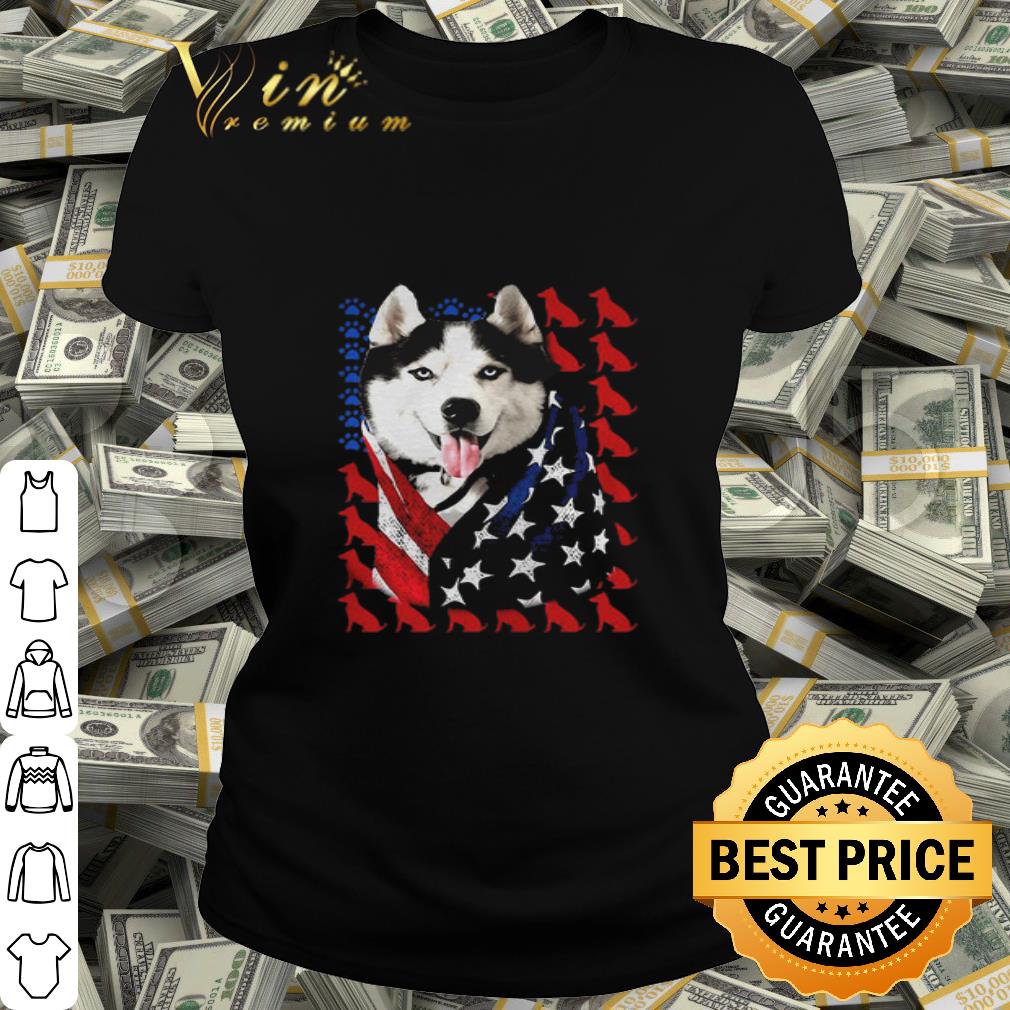 Alaska Husky Dog American Flag 4th Of July Independence Day shirt