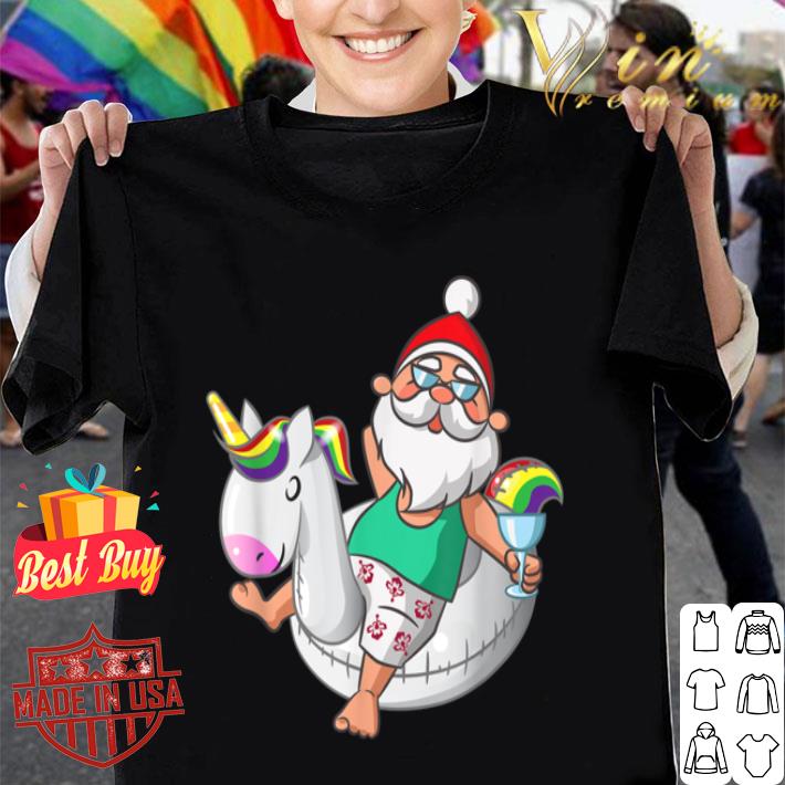 Christmas In July T Shirt Funny Santa Hawaiian Summer Gift