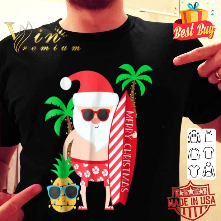 Christmas in July Santa Hawaiian Surfing Summer Surf Gift T-Shirt