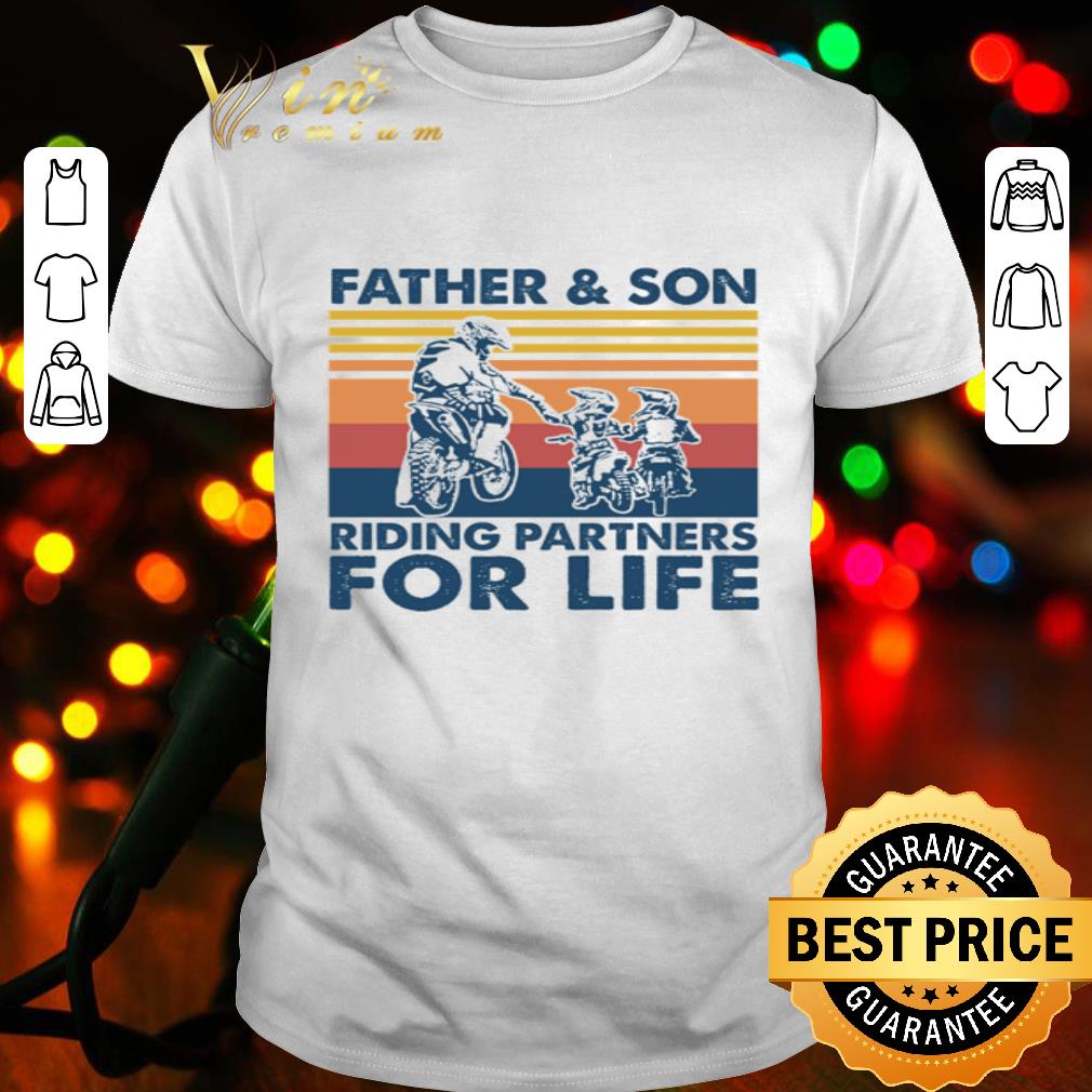 Vintage Motorcycle Father And Son Riding Partners For Life shirt