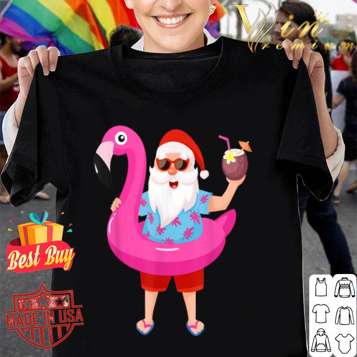 Christmas in July Santa Hawaiian Unicorn Swim Summer Gift T-Shirt