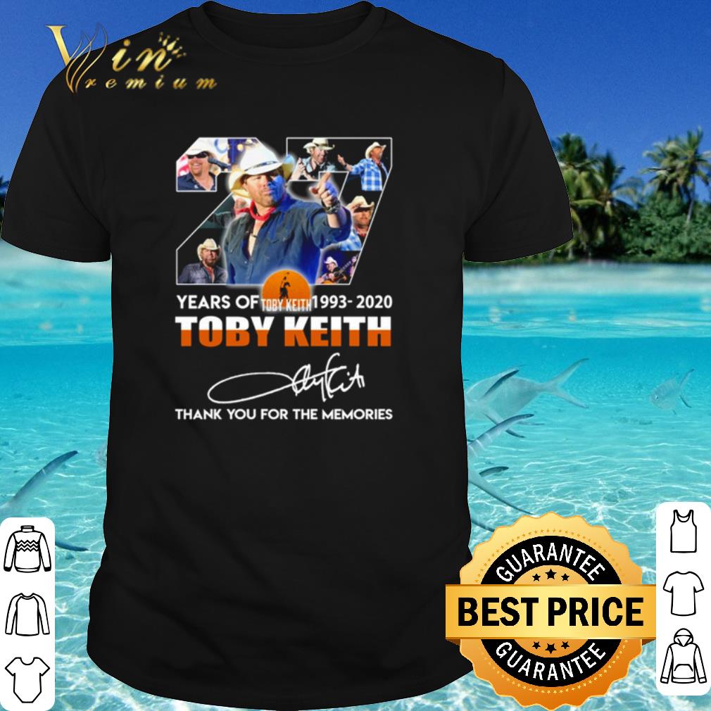 Official 27 years of 1993-2020 Toby Keith thank you for the memories shirt