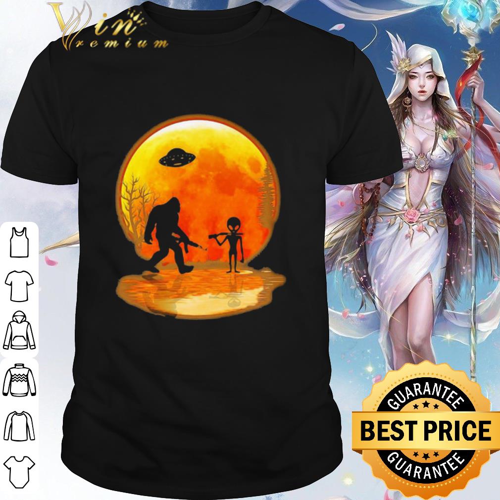 Official Bigfoot UFO hunter alien moon blood shirt