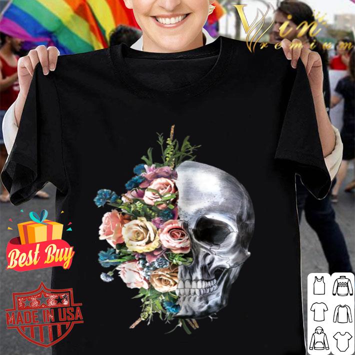 Womens Flower Skull Sugar Roses for Women Girls Halloween shirt