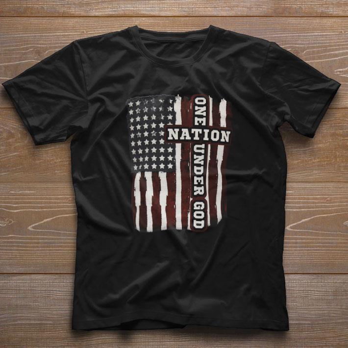 Pretty One Nation Under God American Flag shirt