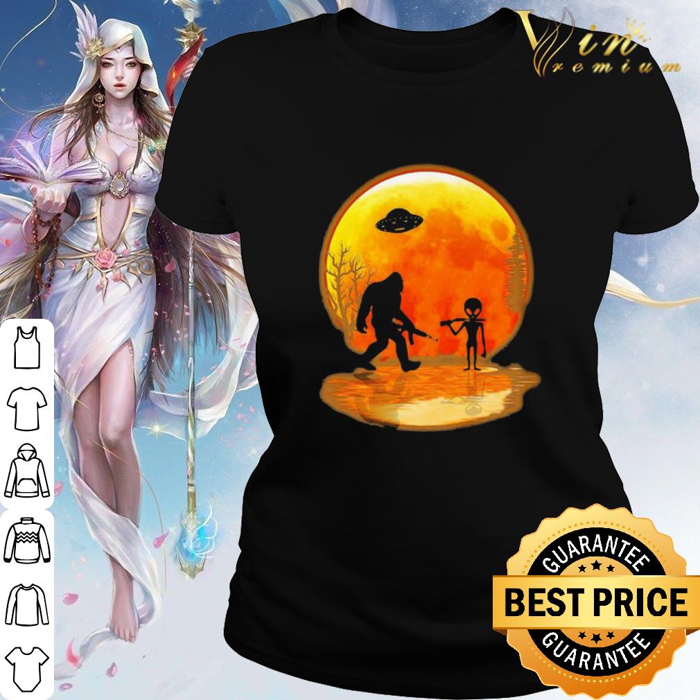 Official Bigfoot UFO hunter alien moon blood shirt
