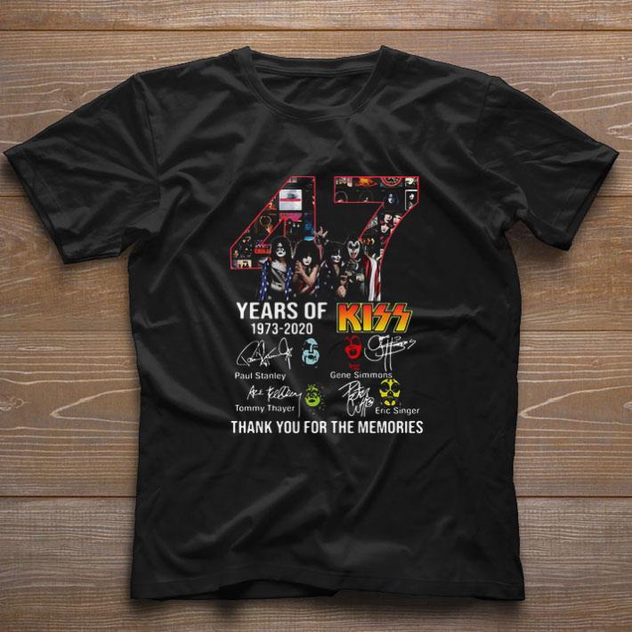 Premium 47 Years Of 1973-2020 Kiss Thank You For The Memories Signatures shirt