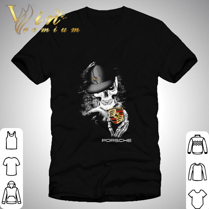 Skeleton skull porsche logo shirt
