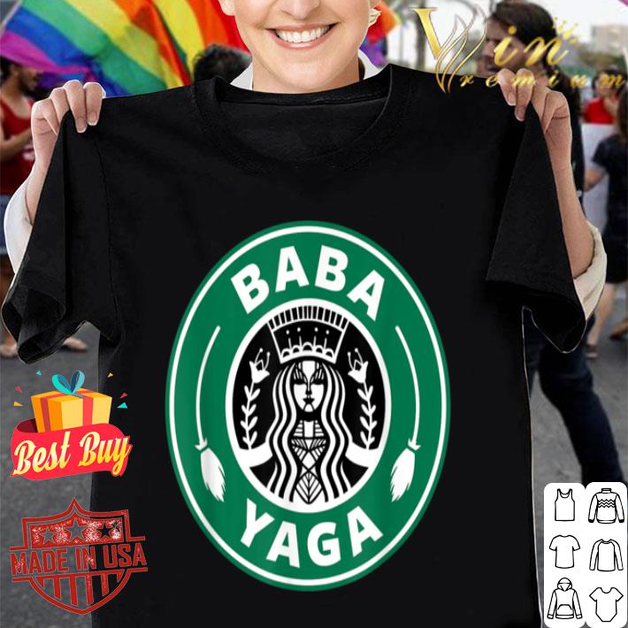 BABA YAGA Coffee Brewing Slavic Witch Halloween Powers Logo shirt