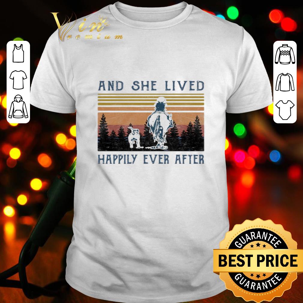 And She Lived Happily Ever After Dog and Horse Girl Sunset shirt
