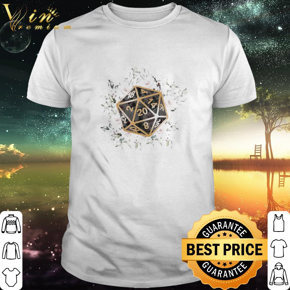 Premium Dungeons and Dragons Dice d20 flowers shirt