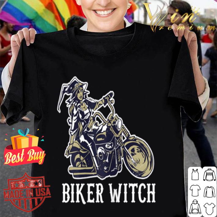 Womens Halloween Biker Witch shirt