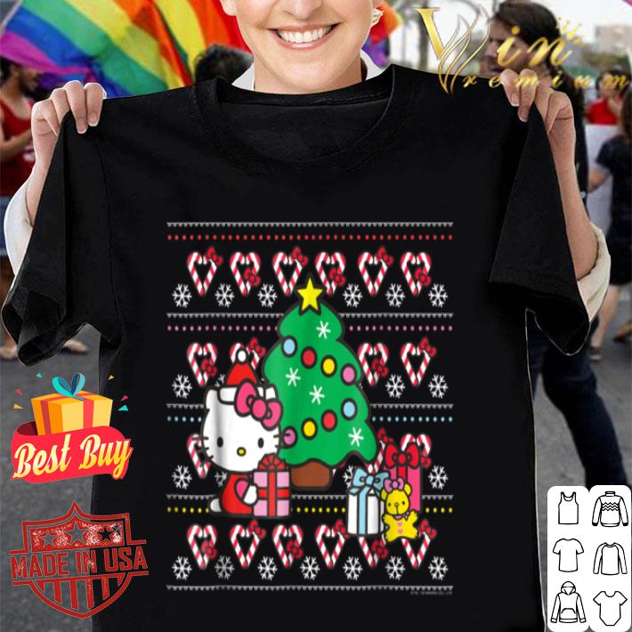 Hello Kitty Candy Cane Christmas Sweater Tee Shirt