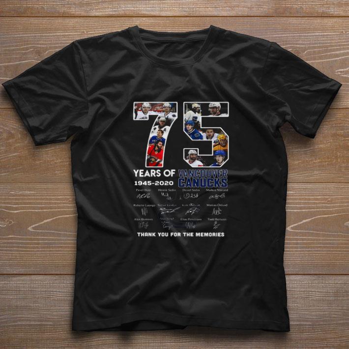 Nice 75 Years Of 1945-2020 Vancouver Canucks Hockey Signatures shirt