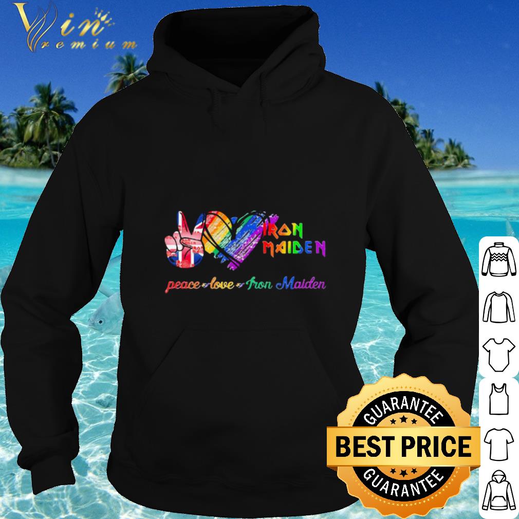 df1bafad nice lgbt peace love iron maiden shirt 4 - Nice Lgbt peace love iron maiden shirt