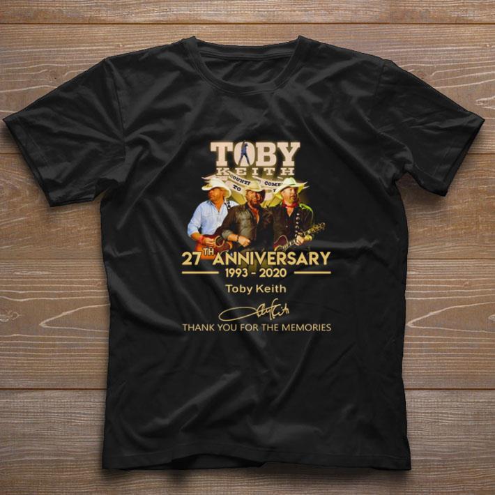 Funny Toby Keith 27th anniversary 1993 2020 thank you for the memories shirt