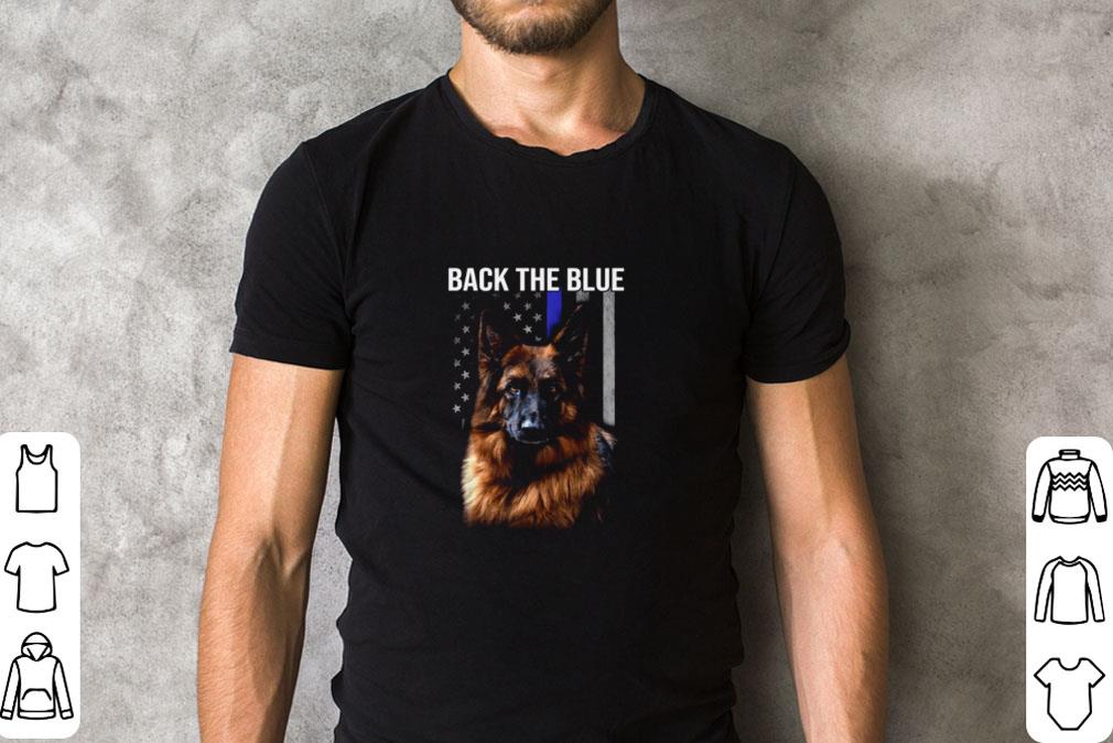 Awesome German Shepherd American Flag Back The Blue Thin Blue Line shirt