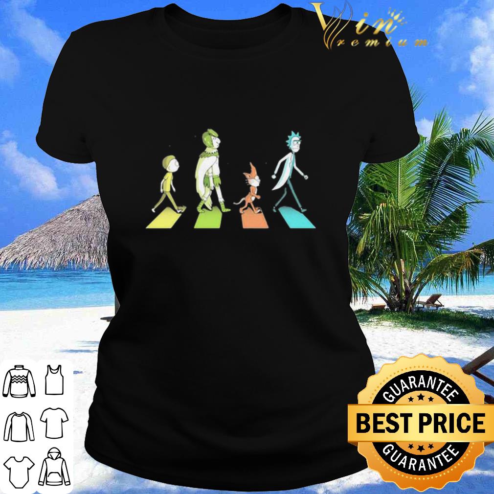 Cool Rick And Morty Characters Abbey Road The Beatles shirt
