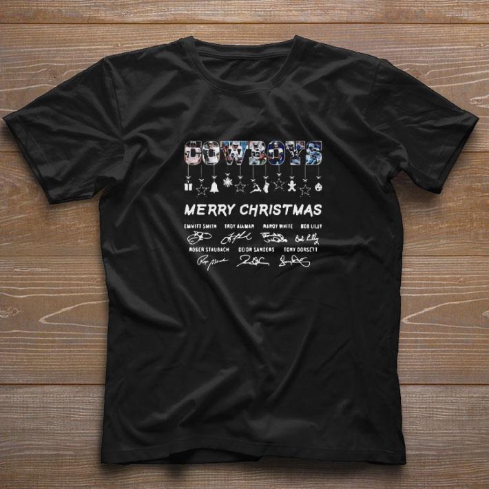 Funny Dallas cowboys merry christmas signatures shirt