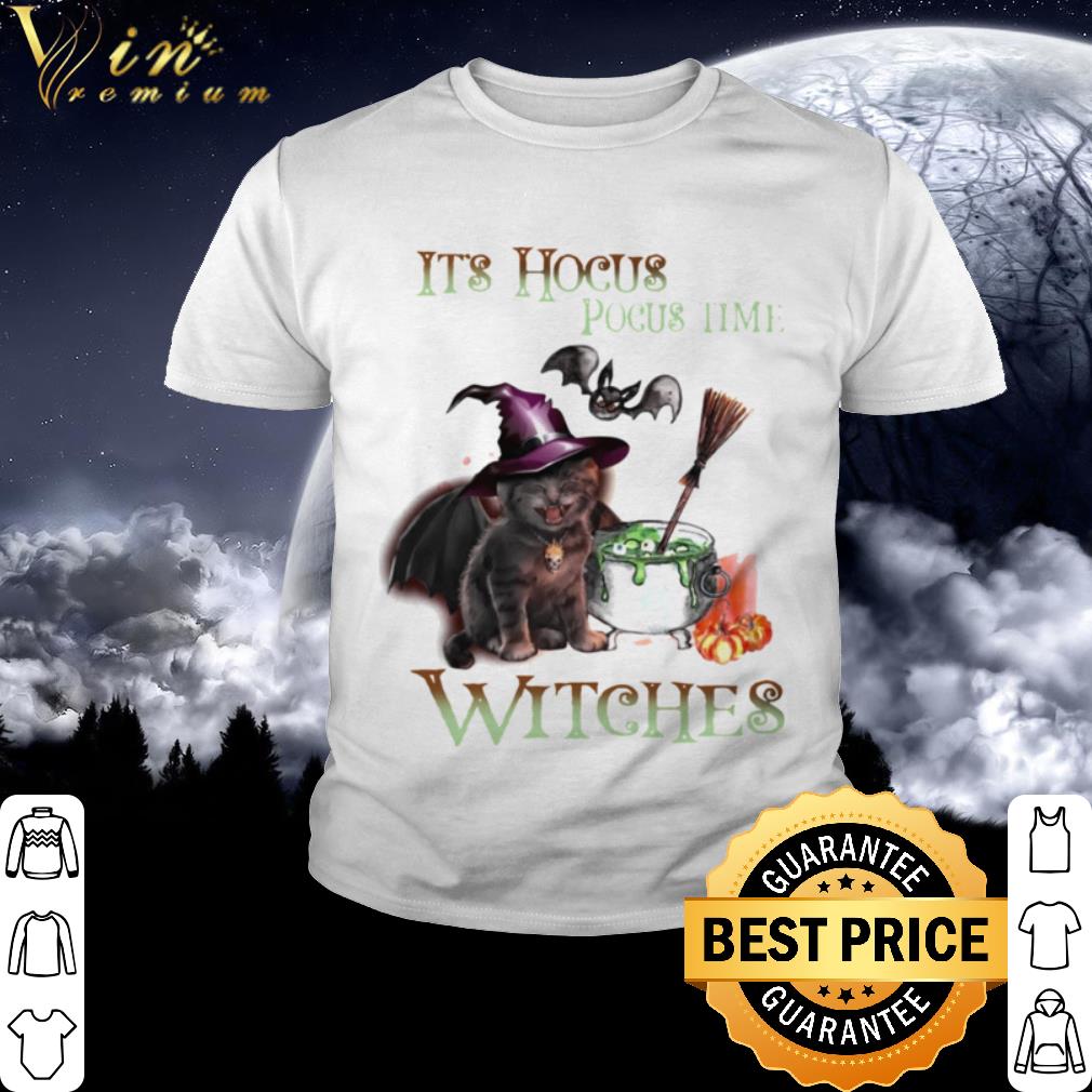 Original Cat It’s Hocus Pocus Time Witch Halloween shirt