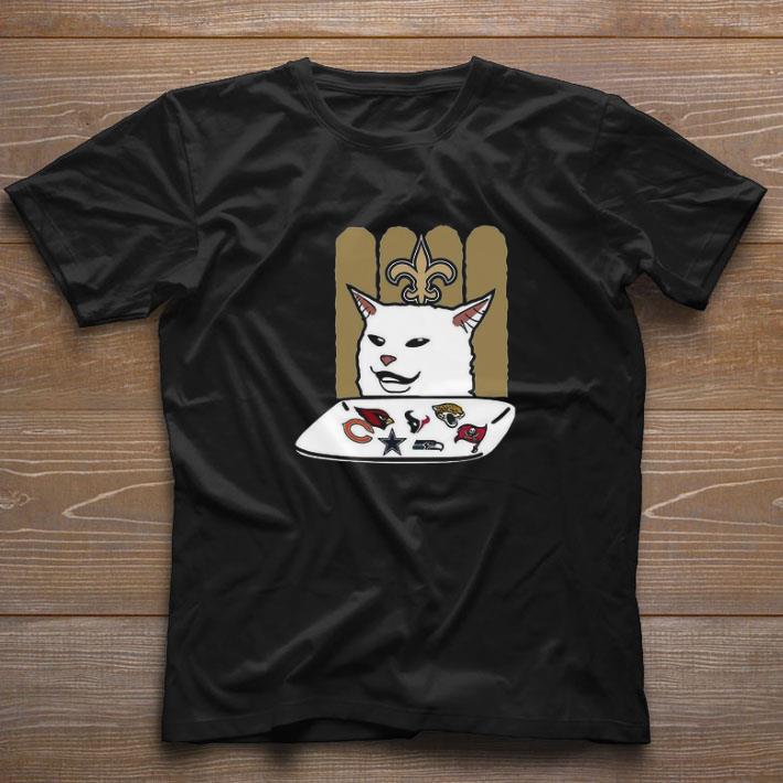Hot New orleans saints meme cat eat football logo shirt