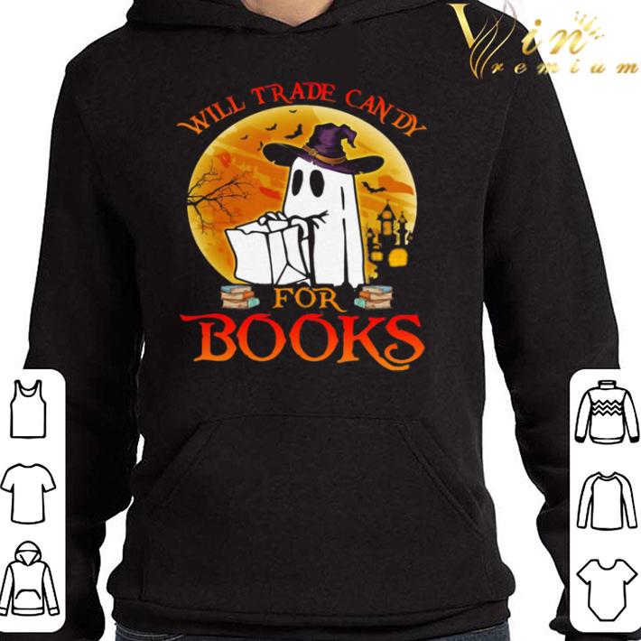 439a7a14 halloween boos will trade candy for books moon shirt 4 - Halloween boos will trade candy for books moon shirt
