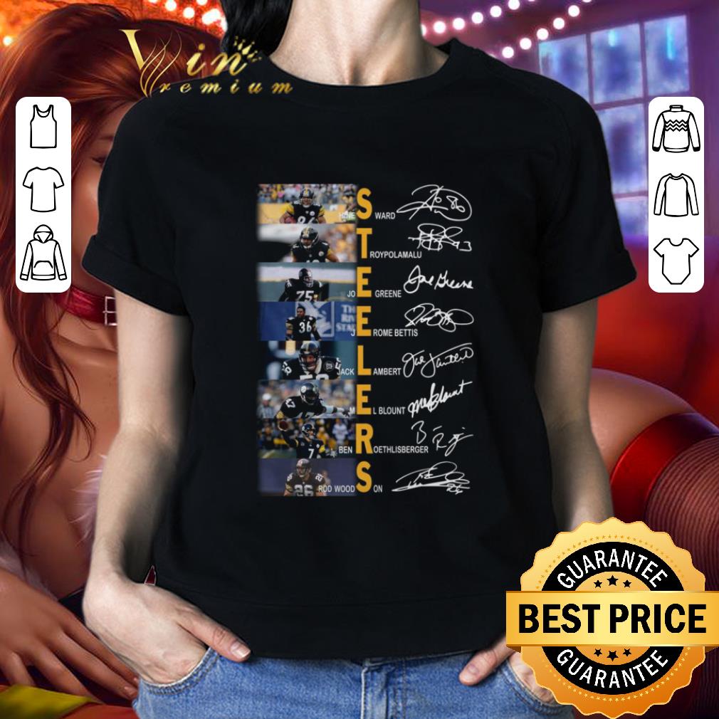 Pittsburgh Steelers Hines Ward Troy Polamalu Joe Greene Signatures shirt