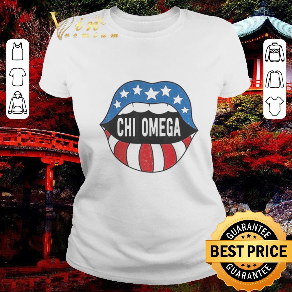 Original Lips Chi Omega American Flag Independence Day shirt