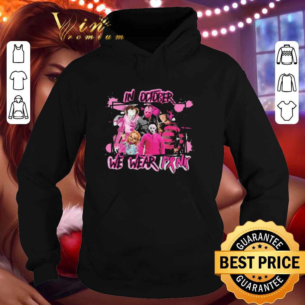 6f826b03 horror movie characters in october we wear pink breast cancer shirt 4 - Horror Movie Characters In October We Wear Pink Breast Cancer shirt