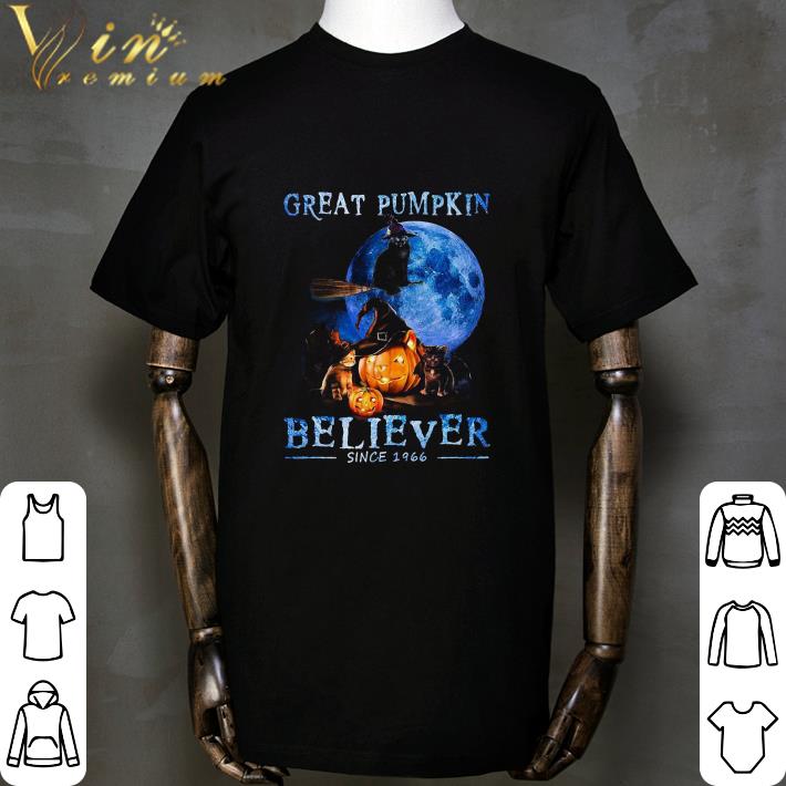 Halloween Cat Witch Great Pumpkin Believer Since 1966 shirt
