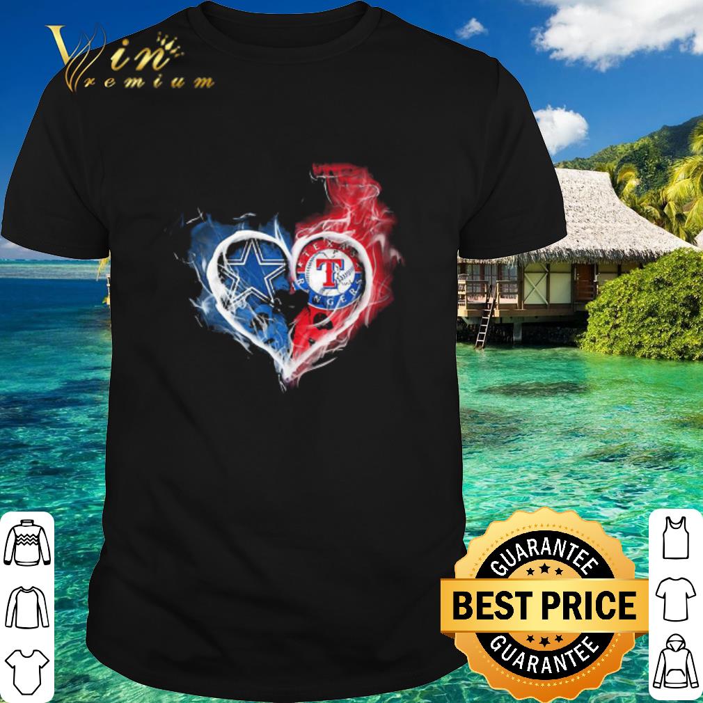 Best Dallas Cowboys and Texas Rangers heart shirt