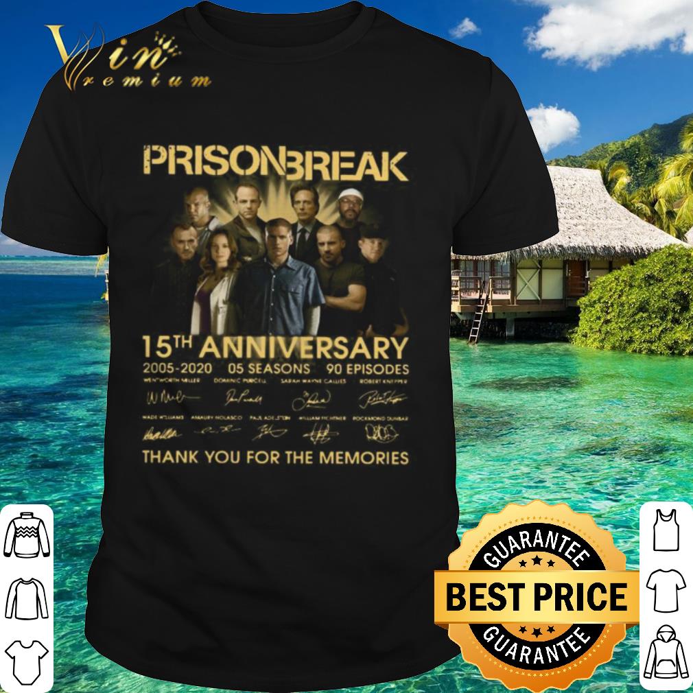 Official Prison Break 15th Anniversary 2005-2020 05 Seasons 90 Episodes shirt