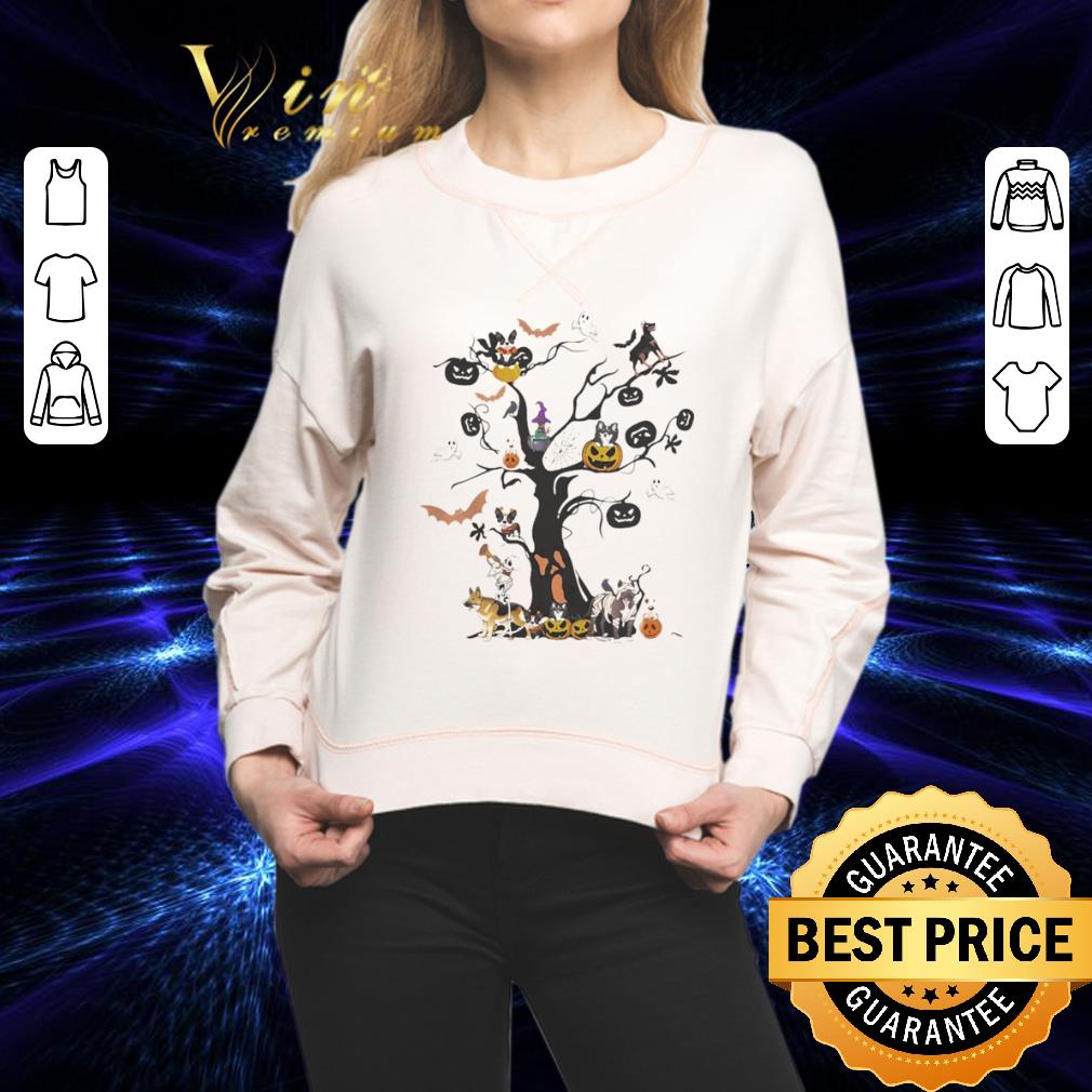 Halloween tree dogs pumpkins ghost bats shirt