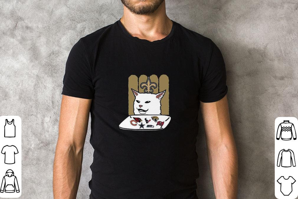 Hot New orleans saints meme cat eat football logo shirt