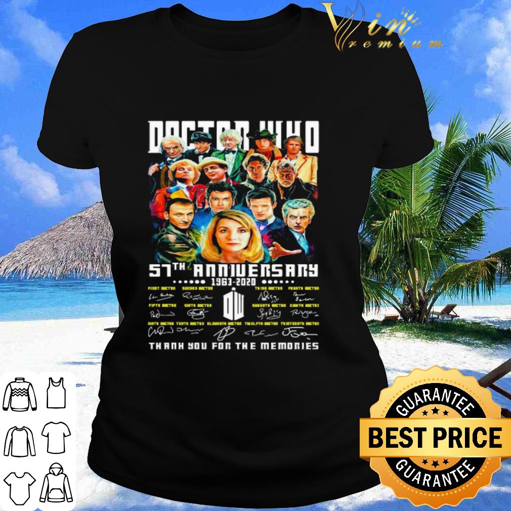 Official Doctor 57th Anniversary 1963 2020 Thank You For The Memories Signatures shirt