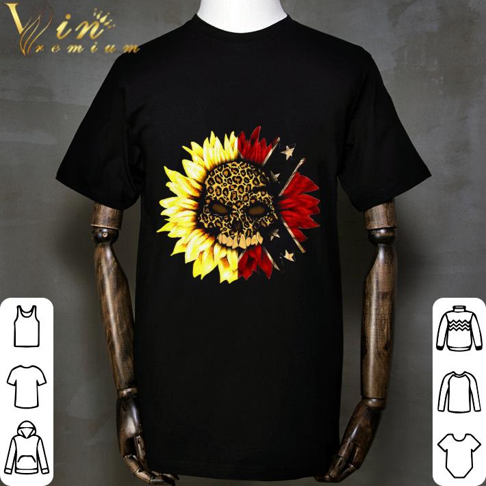 Rebel Flag Sunflower Leopard Skull shirt