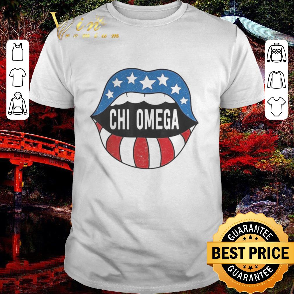 Original Lips Chi Omega American Flag Independence Day shirt