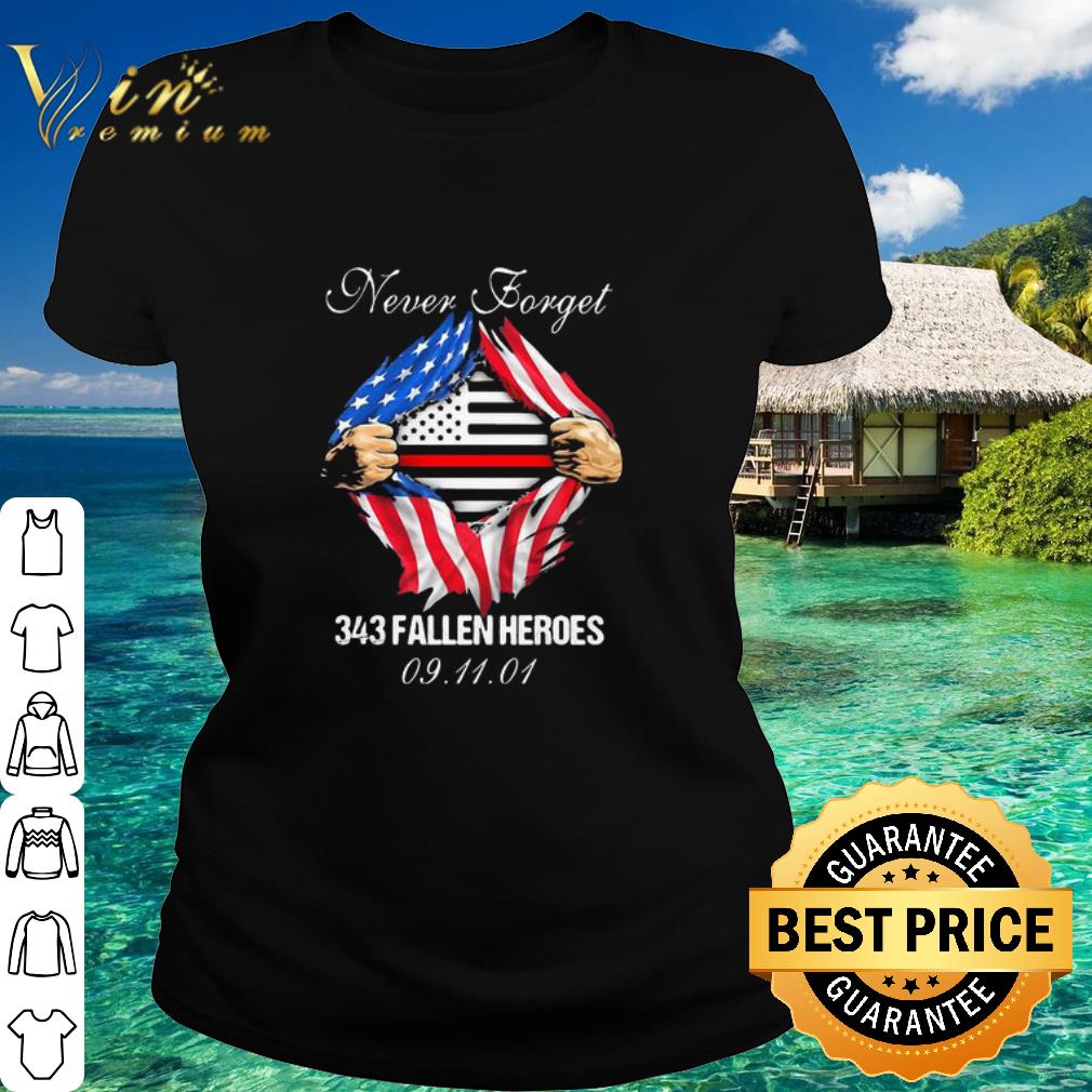 Official Never Forget 343 Fallen Heroes American Flag 09.11.01 shirt
