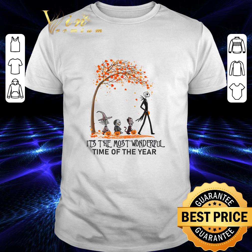 Leaf Autumn Jack Skellington and friends it's the most wonderful time of the year shirt